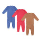 Superminis Newborn Boys/Girls Bright Color Round Neck T Shirt Style Thermal Top And Pyjama Set For Winter (36 Months, Pack Of 3