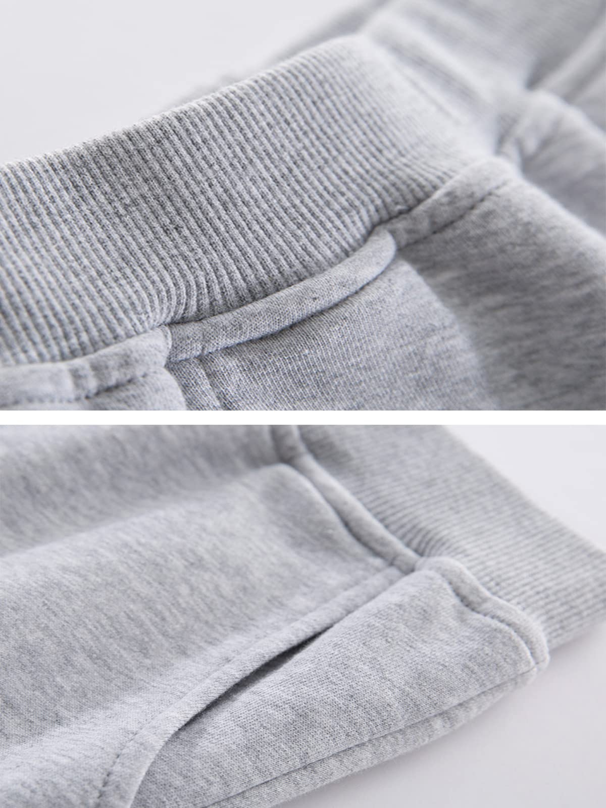 Gfqlong Toddler Baby Boys 2 Pack Cotton Active Jogger Pants,Kids Casual Athletic Sweatpants Solid Pocket Bottoms,Navy Blue+Blue