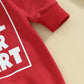 Twopumpkin Newborn First Valentines Outfit Baby Girl Boy Mr Steal Your Heart Long Sleeve Romper Jumpsuit Valentines Clothes (Red