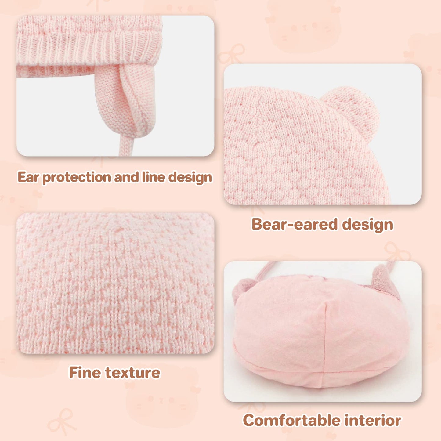 Duoyeree Kids Baby Hat Soft Warm Cable Knit Beanie Toddler Girl Fall Winter Hats