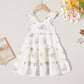 Younger Tree Toddler Baby Girls Infant Clothes Floral Flutter Sleeve Princess Dress Summer Cotton Line Skirts For Girls(3-4T,Whi