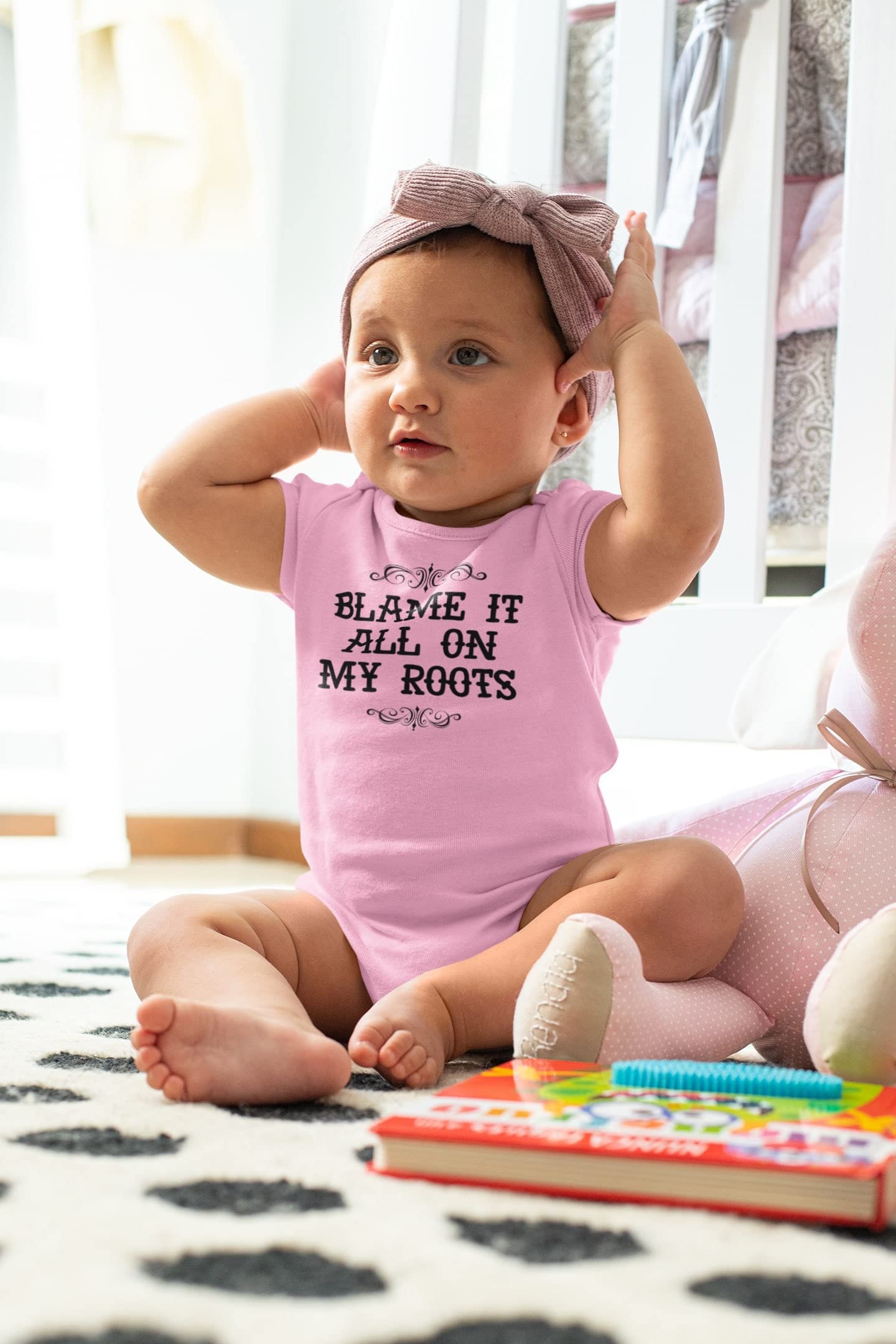 Pop Threads Blame It All On My Roots Country Music Cute Funny Western Infant Baby Boy Girl Bodysuit Black 6M
