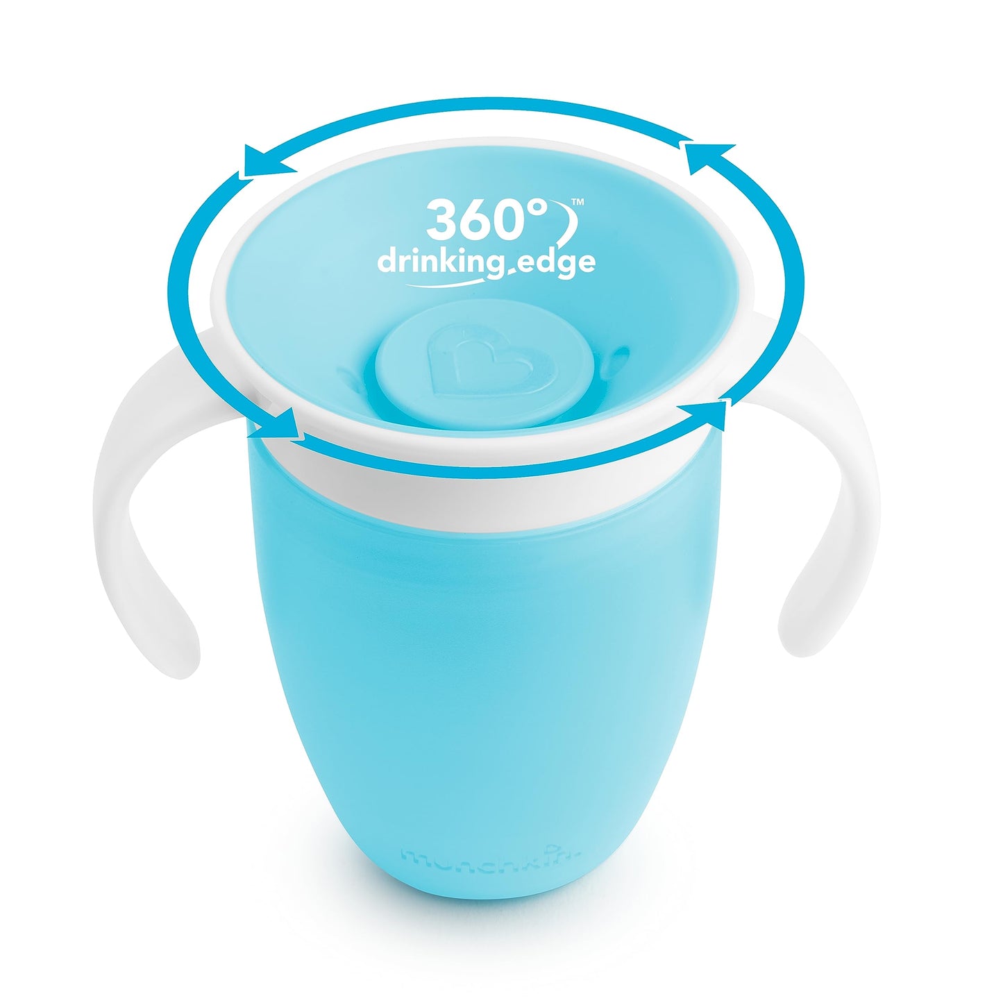 Munchkin Miracle 360 Trainer Sippy Cup With Handles, Spill Proof, 7 Ounce, 2 Pack, Green/Blue
