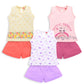 Luvlap Baby Girls 100% Cotton Sleeveless Girls Top & Shorts Sets Pack Of 3, Pink Rose, Off White & White, 23 Years
