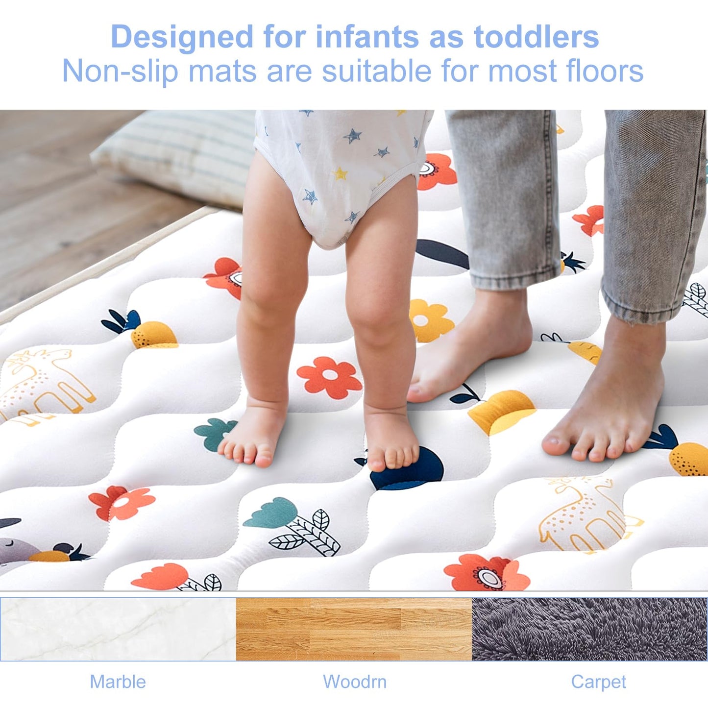 Premium Foam Baby Play Mat 79' X 63', Extra Large Activity Playmats For Babies,Toddlers, Infants, Soft Thicker Sponge Baby Mat