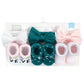 Hudson Baby Baby Girls' Headband And Socks Giftset, Teal Pink, One Size