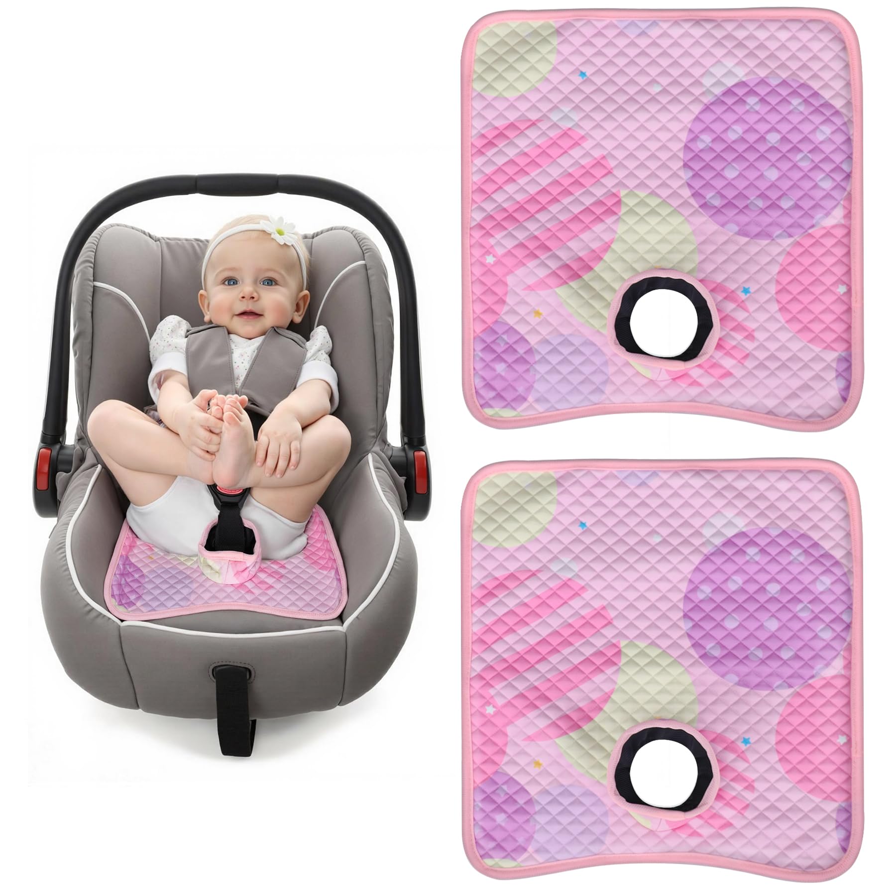 LITTOBEBE Car Seat Protector for Potty Training- Waterproof & Non-Slip 2-Pack Piddle Pad, Stays Flat, No Crinkling, Machine Wash