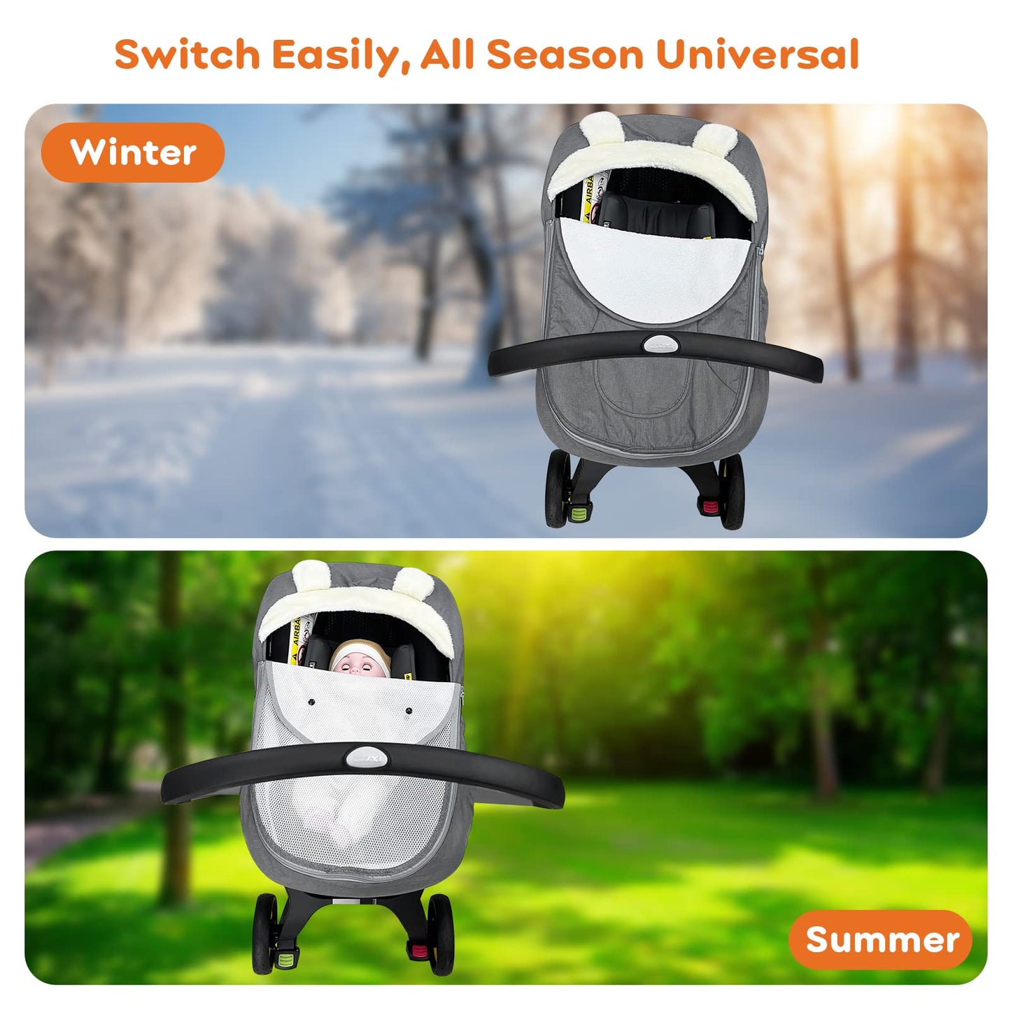 Baby Car Seat Cover, Longdafei Car Seat Covers For Babies, Carseat Cover Girls, Winter Infant Car Seat Cover For Stroller Keepin