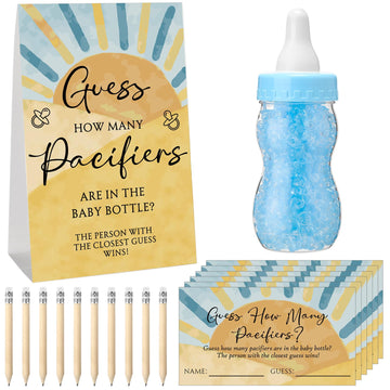 Roowest 512 Pcs Baby Shower Games Guess How Many Pacifiers Sign 100 Small Guessing Games 10 Hb Pencils 750Ml Milk Bottle 400 Acr