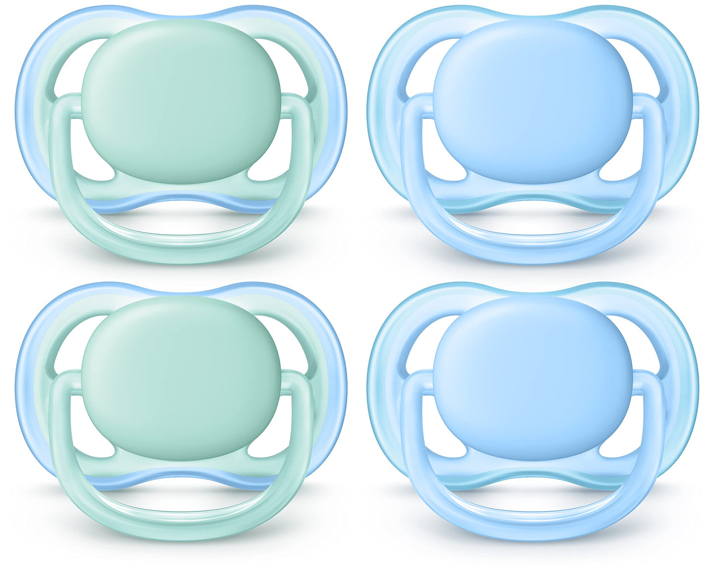 Philips Avent Ultra Air Pacifier 0-6 Months, Pink/Peach, 4 Pack, Scf245/40