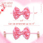 Lanmerry Valentine'S Day Baby Girl Bows Headbands Pink Red Love Heart Headbands Valentines Hair Bow Elastic Nylon Hairbands Hair