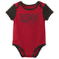Outerstuff Nfl Newborn Baby And Infant Short Sleeve Bodysuit Variety 3-Pack - Tampa Bay Buccaneers, 3-6M