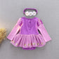 Dressy Daisy Baby Girls Princess Onesie Costume Romper Bodysuit Halloween Birthday Dress Up With Headband Purple Size 9-12 Month
