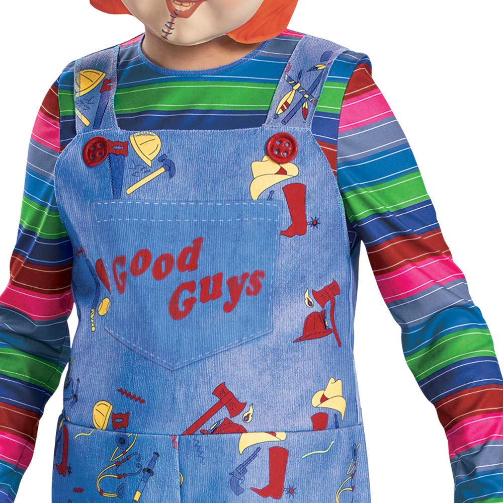 Disguise Chucky Costume For Kids, Official Childs Play Chucky Costume And Mask, Classic Child Size Medium (7-8)