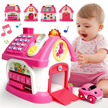 OKREVIEW Toys for 1+ Year Old Girls - Montessori Musical Toys for Toddlers Age 1-2, 8-in-1 Multi-Functional House Toys with Soun
