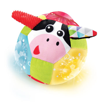 Yookidoo Baby Toys - Light Up Glow Plush Ball with Sounds - Lights N Music - Motion Activated Sensory Musical Stuffed Baby Toy B