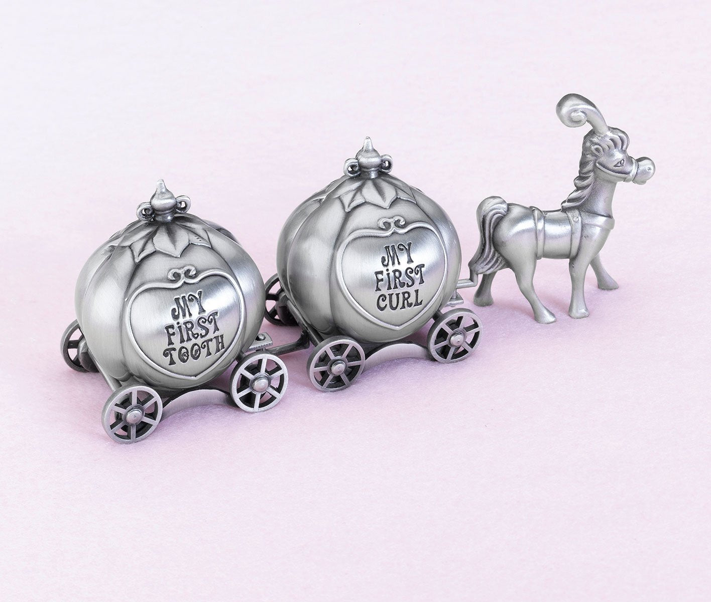 Lillian Rose Keepsake Pewter Tooth And Curl Box, Fairytale Coach,2X5 Inch (Pack Of 1)