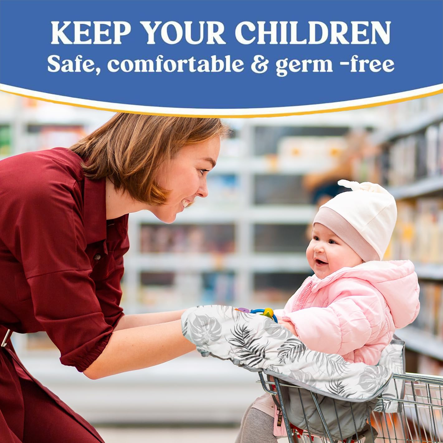 Shopping Cart Cover For Baby Pillani, High Chair Covers For Baby Restaurant Seat, Grocery Cart Cover For Baby Girl & Boy, Market