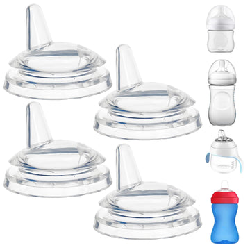 Sippy Spout Nipples Compatible With Philips Avent Natural Bottles, My Grippy Spout And Natural Trainer Sippy Cup, Soft Clear Foo