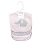 Hudson Baby Unisex Baby Cotton Bibs, Pink Gray Elephant, One Size