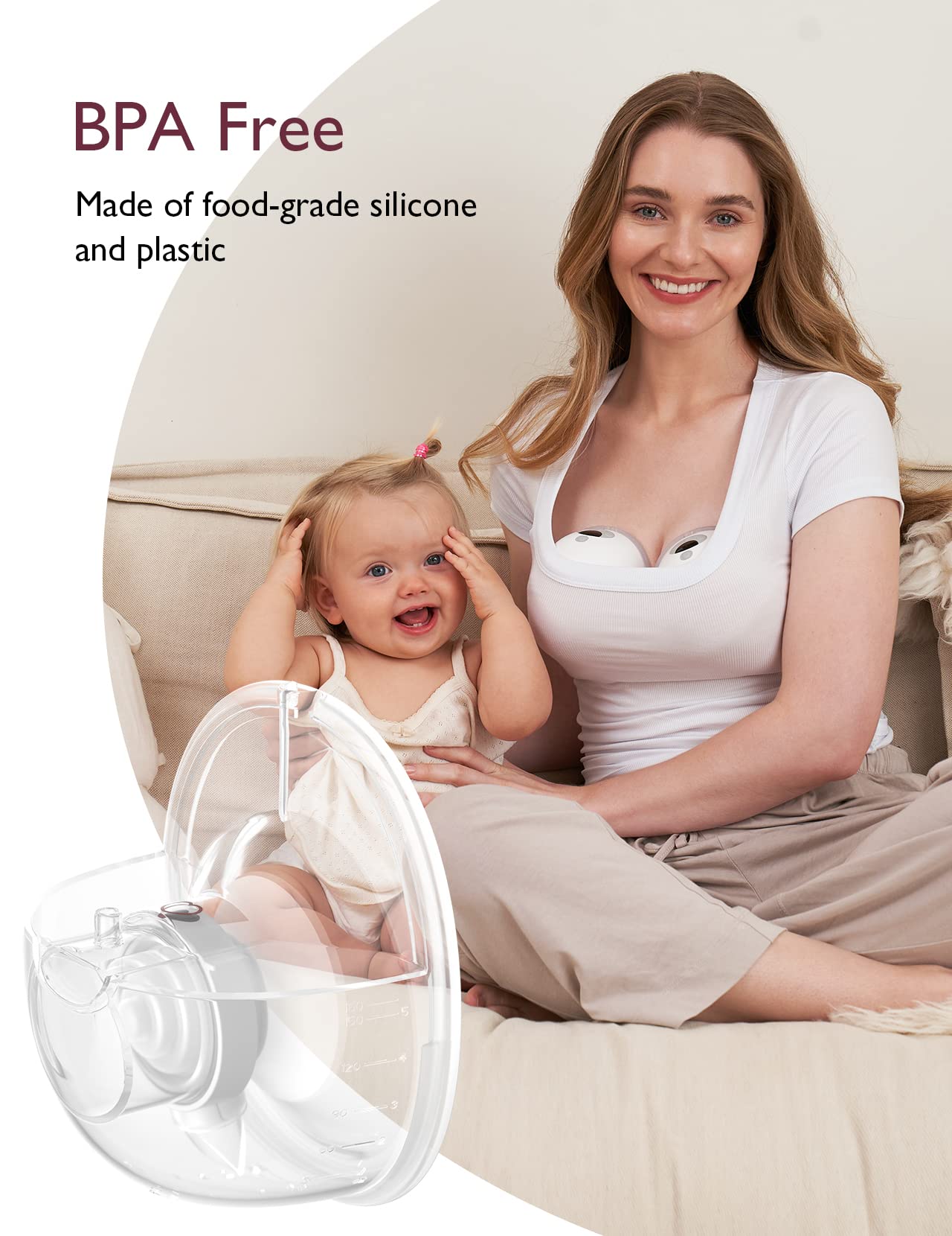Momcozy Full Set Collector Cup Only Compatible With Momcozy M5 Not For Others. Original M5 Breast Pump Replacement Accessories (