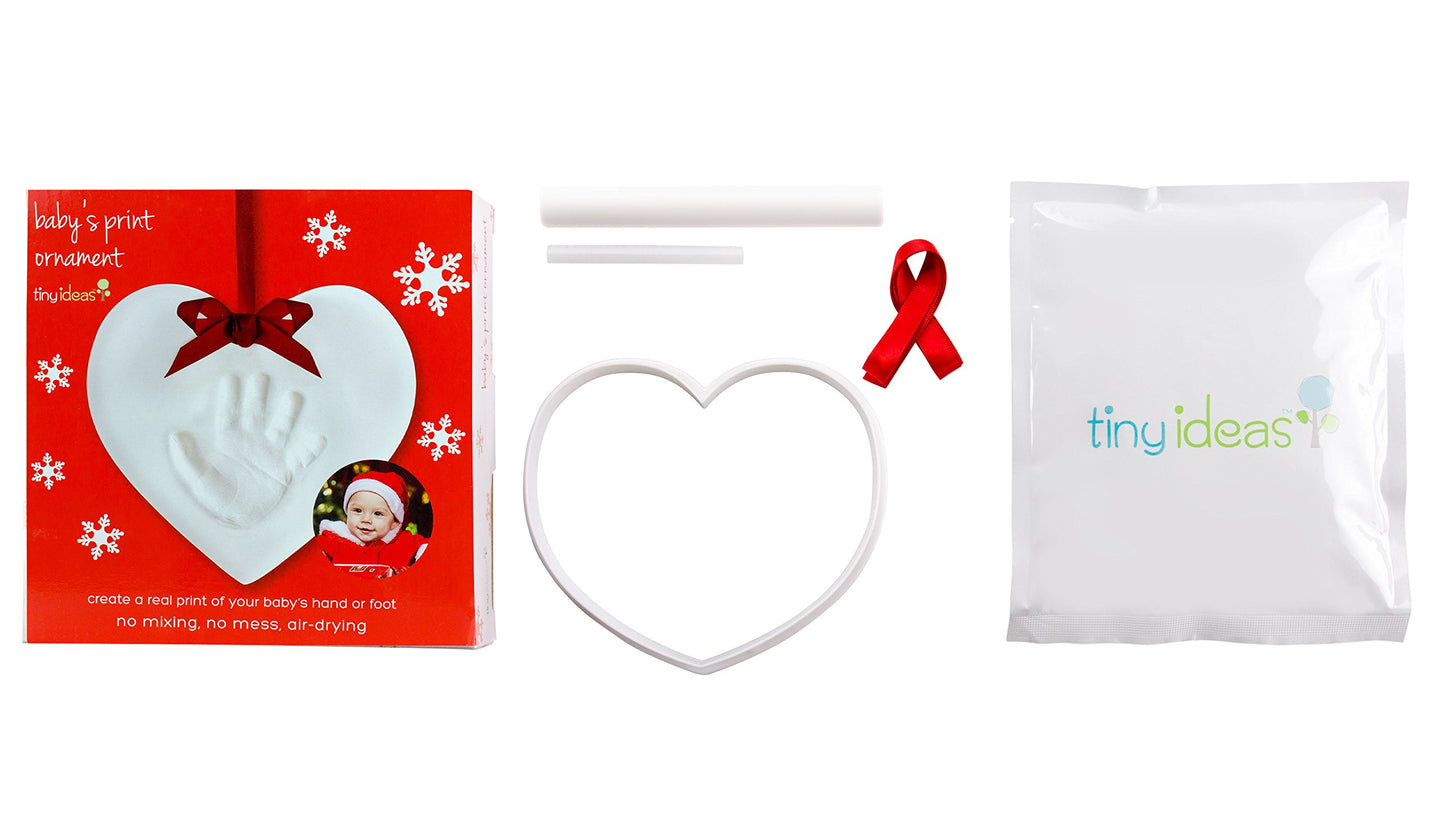 Tiny Ideas Baby'S No Bake Hand Or Footprint Keepsake Ornament Kit, Christmas Ornaments, Baby'S First Christmas, Holiday Decorati