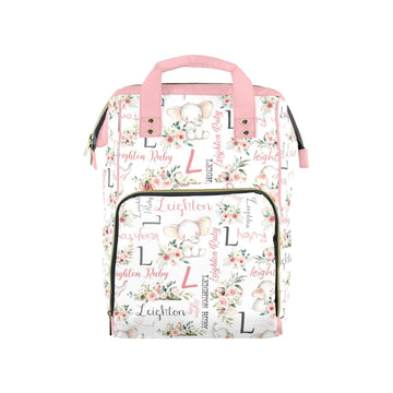 Noverbibi Custom Diaper Bag for Baby Customized Elephant Baby Bag Personalized Nursing Bags with Name Custom Name Mommy Daypack 