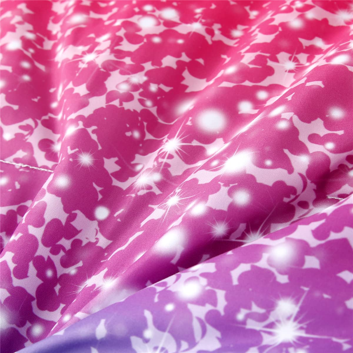 Urbonur 4 Pcs Bed In A Bag For Toddler Bed 2-6 Years Toddler Bedding Sets For Girls Room Decor Gradient Pink Purple Teal Toddler