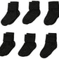 Jefferies Socks Baby Girls 6 Pair Pack Seamless Turn Cuff Infant And Toddler Socks, Black, 3-12 Months Us