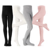 Petrass Girls Tights Toddler Cable Knit Cotton Footed Seamless Dance Ballet Baby Girls ' Leggings 4 Pack Black/Ivory/Grey/Pink 9