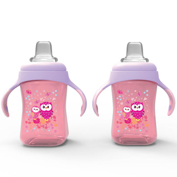 Avima Baby 10 Oz Spill Proof Baby Sippy Cup W/Interchangeable Soft Spout Nipple - Trainer Sippy Cup With Handles - Bpa Free & Di