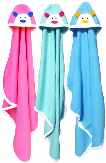 BRANDONN Newborn Original 3PCS.. Big Size (36 X 27) Cute Baby Blankets for Babies (Blue, Hotpink, CGreen; Pack of 3)
