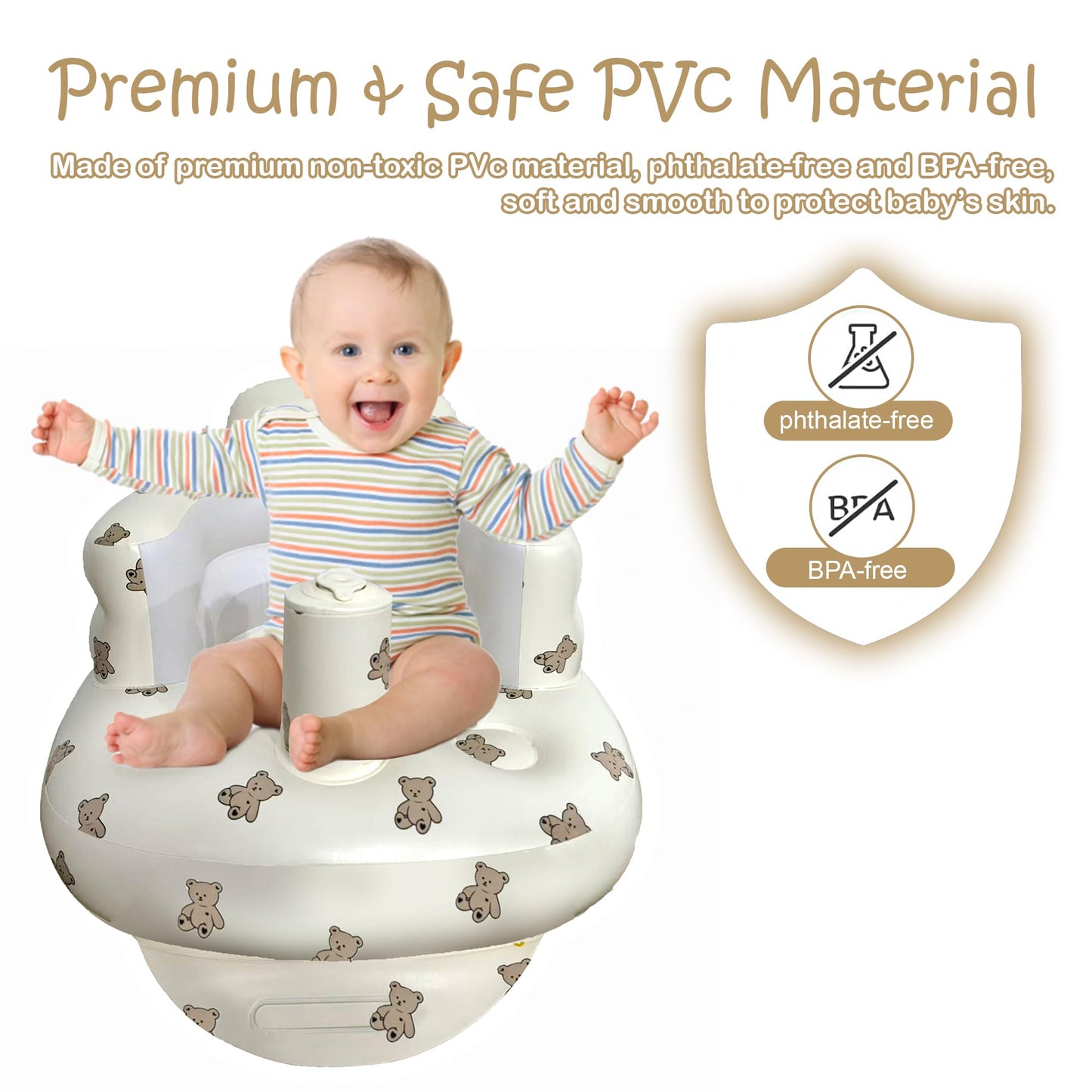 Inflatable Baby Seat, Baby Seats For Infants For Sitting Up, Comfortable Baby Seats For Sitting Up 3 Months And Up, Sit Up Chair