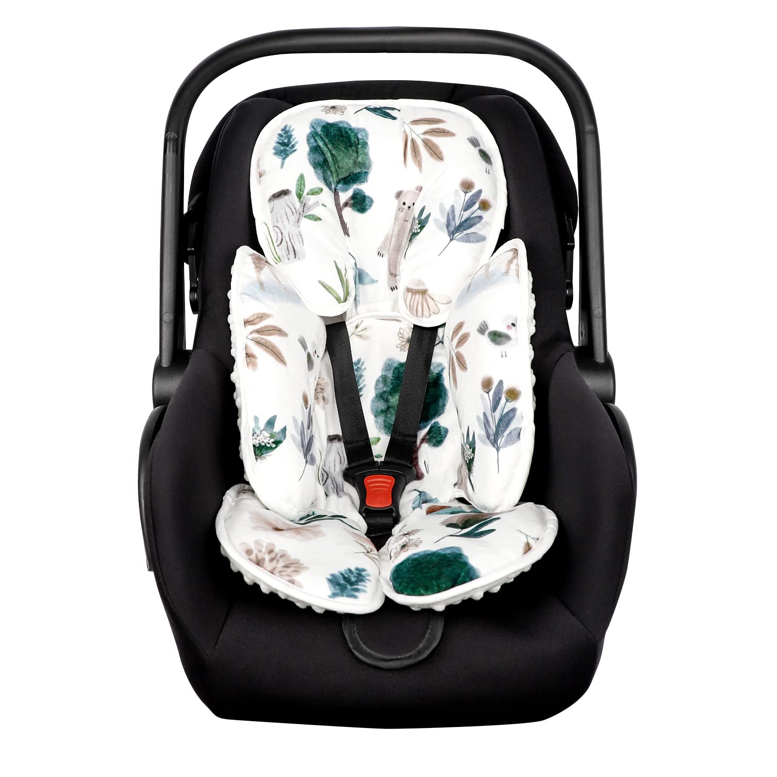 Caruili 2-In-1 Baby Carseat Head Support, Infant Car Seat Insert For Newborn Girls Boys, Extra Soft Baby Support Pillow For Cars