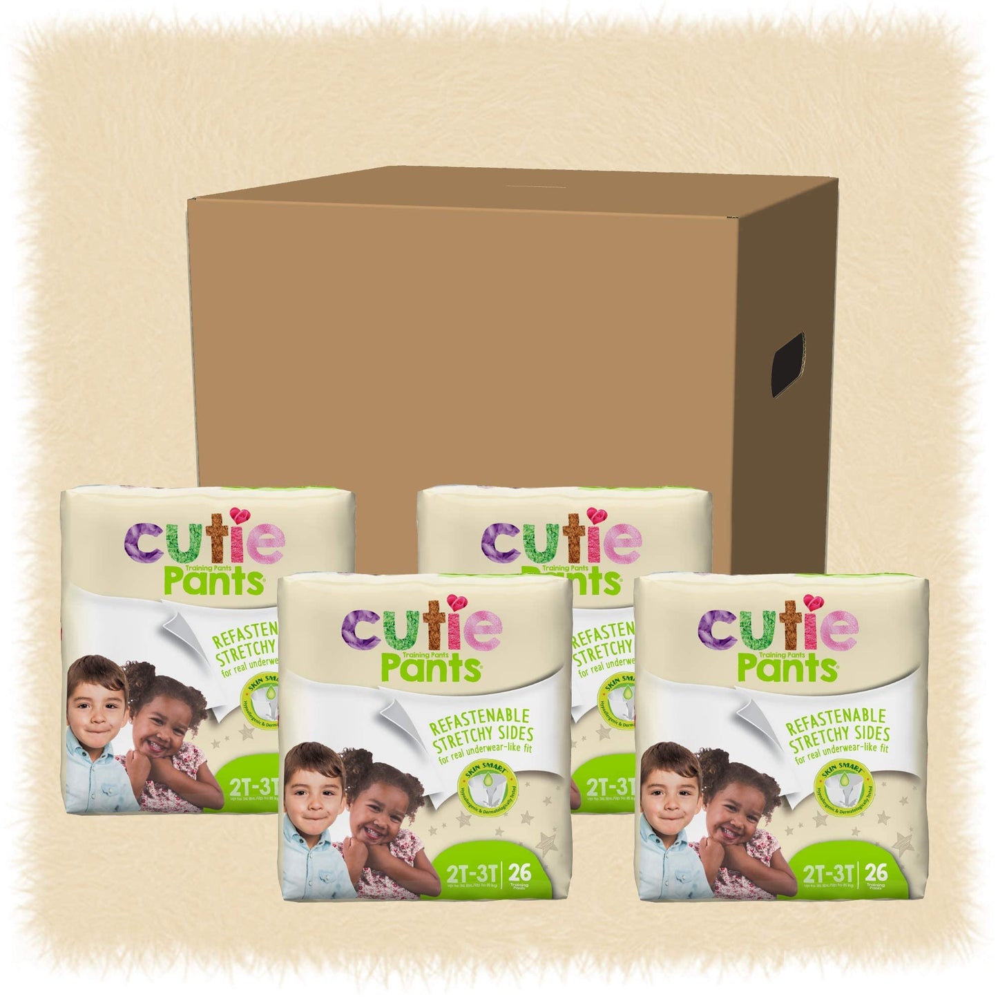 Cuties 2T/3T Potty Training Pants For Girls And Boys, Hypoallergenic With Skin Smart, 104 Count