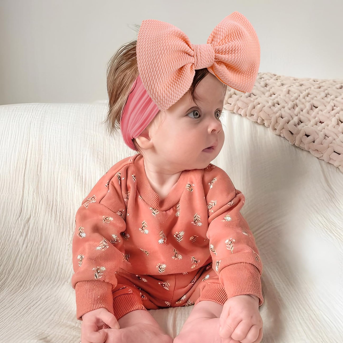 Lanmerry Headband Bows For Baby Girls Stretchy Headwraps Handmade Hair Accessories For Baby Girls Hot Pink Newborn Bows Purple 5