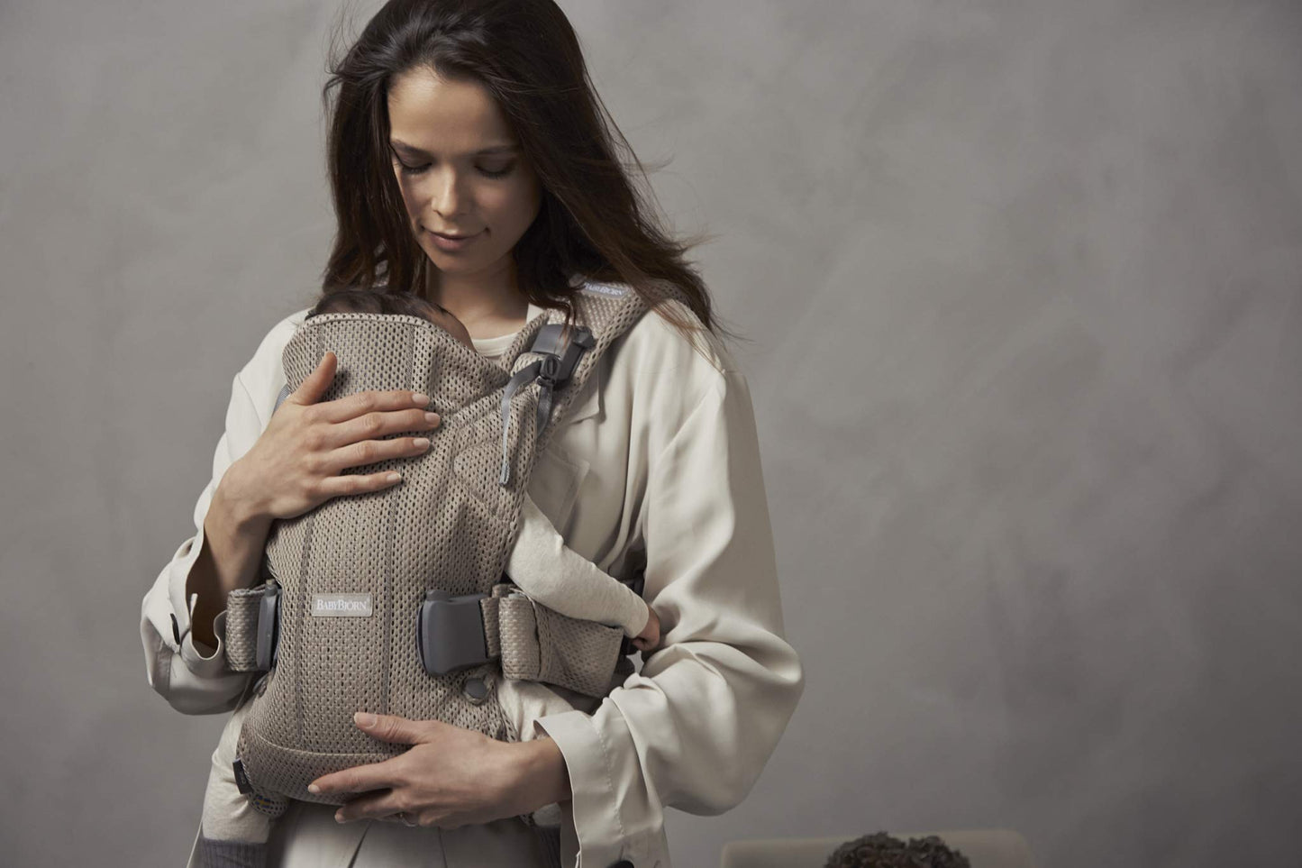 BABYBJRN New Baby Carrier One Air 2019 Edition, Mesh, Greige