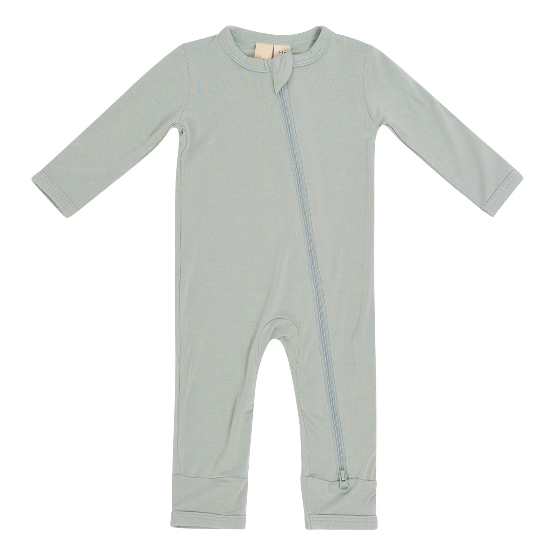 Kyte Baby Soft Bamboo Rayon Rompers, Zipper Closure, 0-24 Months (12-18 Months, Sage)