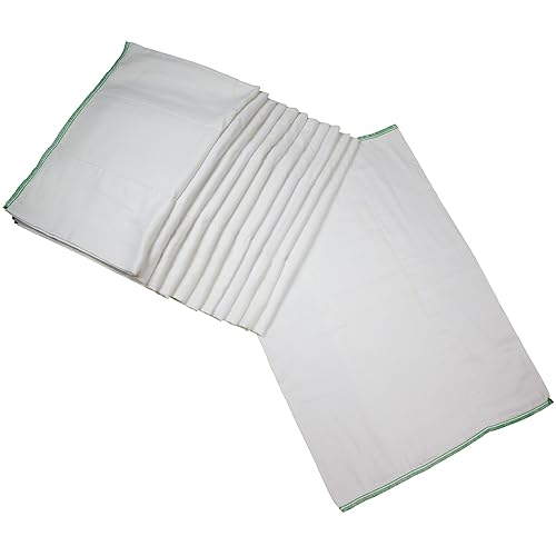 Osocozy - Indian Cotton Prefolds (Dozen) - Soft And Absorbent Baby Diapers Made Of 100% Indian Cotton - 17.5'X23', Fits 30-45