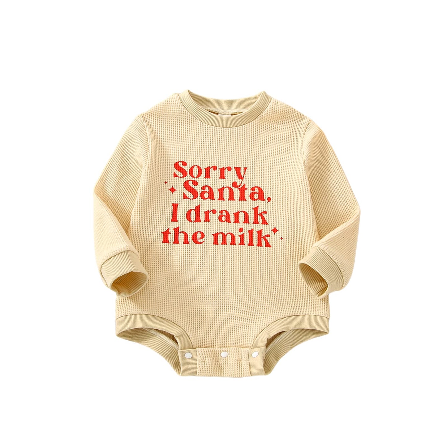 Fybitbo My First Christmas Baby Girl Boy Outfit Sweatshirt Romper Sweater Onesie Long Sleeve Bodysuit Fall Clothes (Sorry Santa