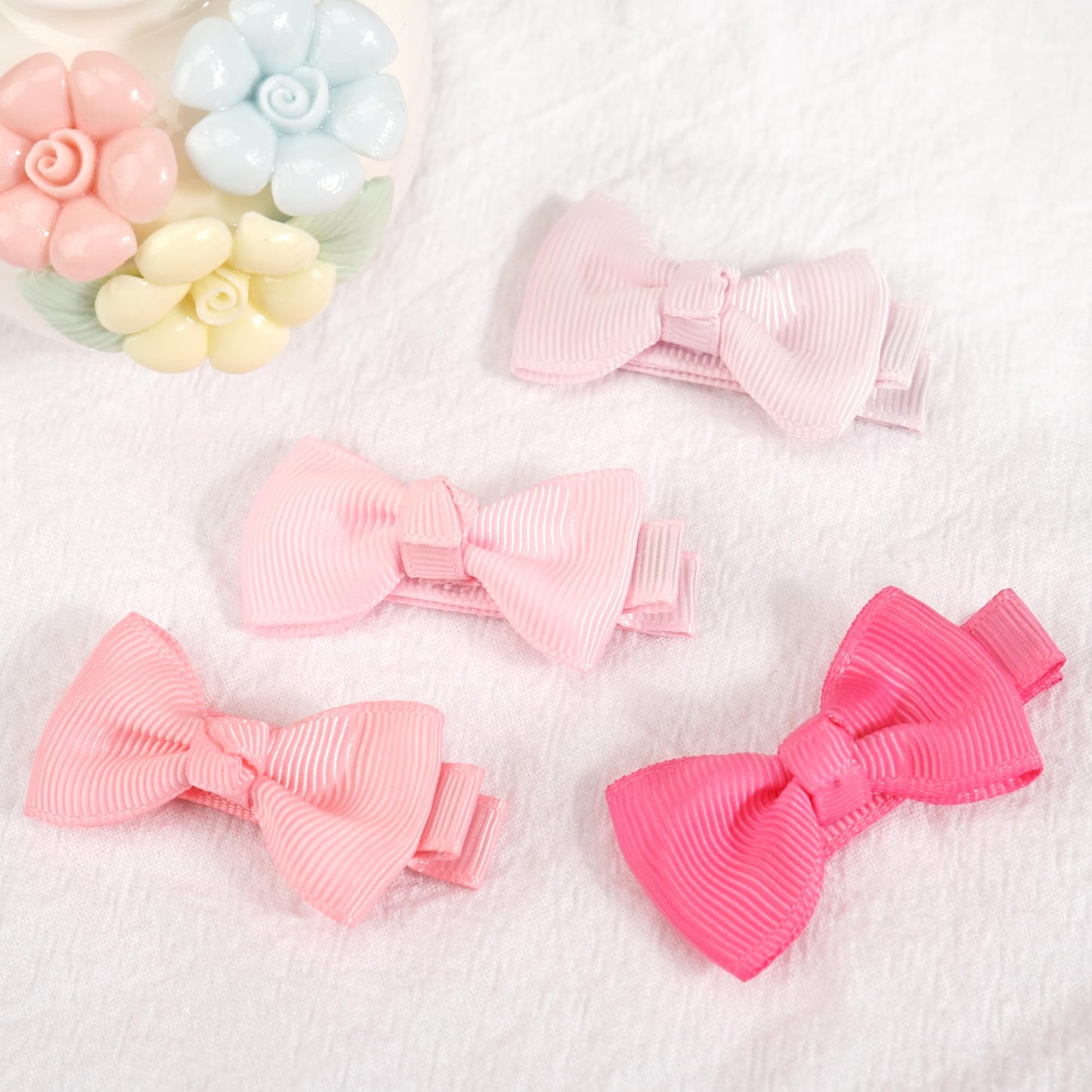 C?Llot Baby Girls Hair Clips 25Pcs Fully Lined Tiny 2' Hair Bows Alligator Clips For Infants Toddlers