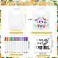 Panitay 100 Pcs Diy Baby Bibs Decorating Kit 50 White Bibs 25 Stencils 24 Fabric Markers 1 Baby Shower Game Sign(Orange)