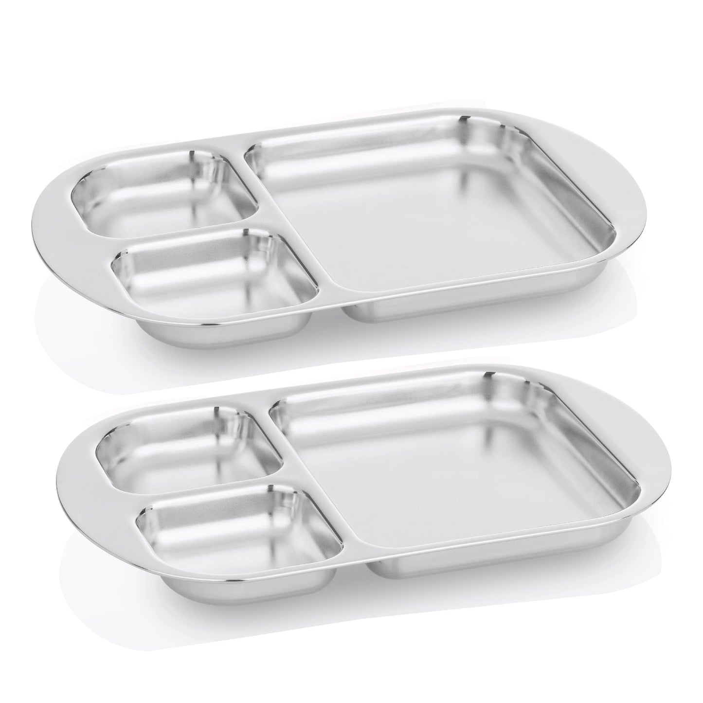 Kiddobloom Children Stainless Steel Divided Plates (2Pc) - Education