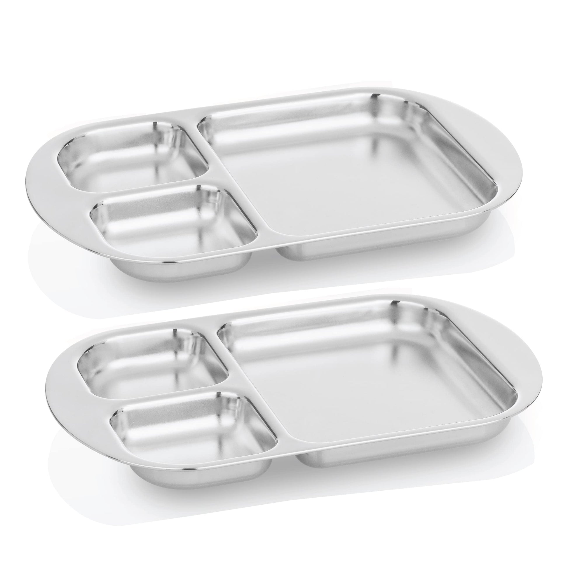 Kiddobloom Children Stainless Steel Divided Plates (2Pc) - Education