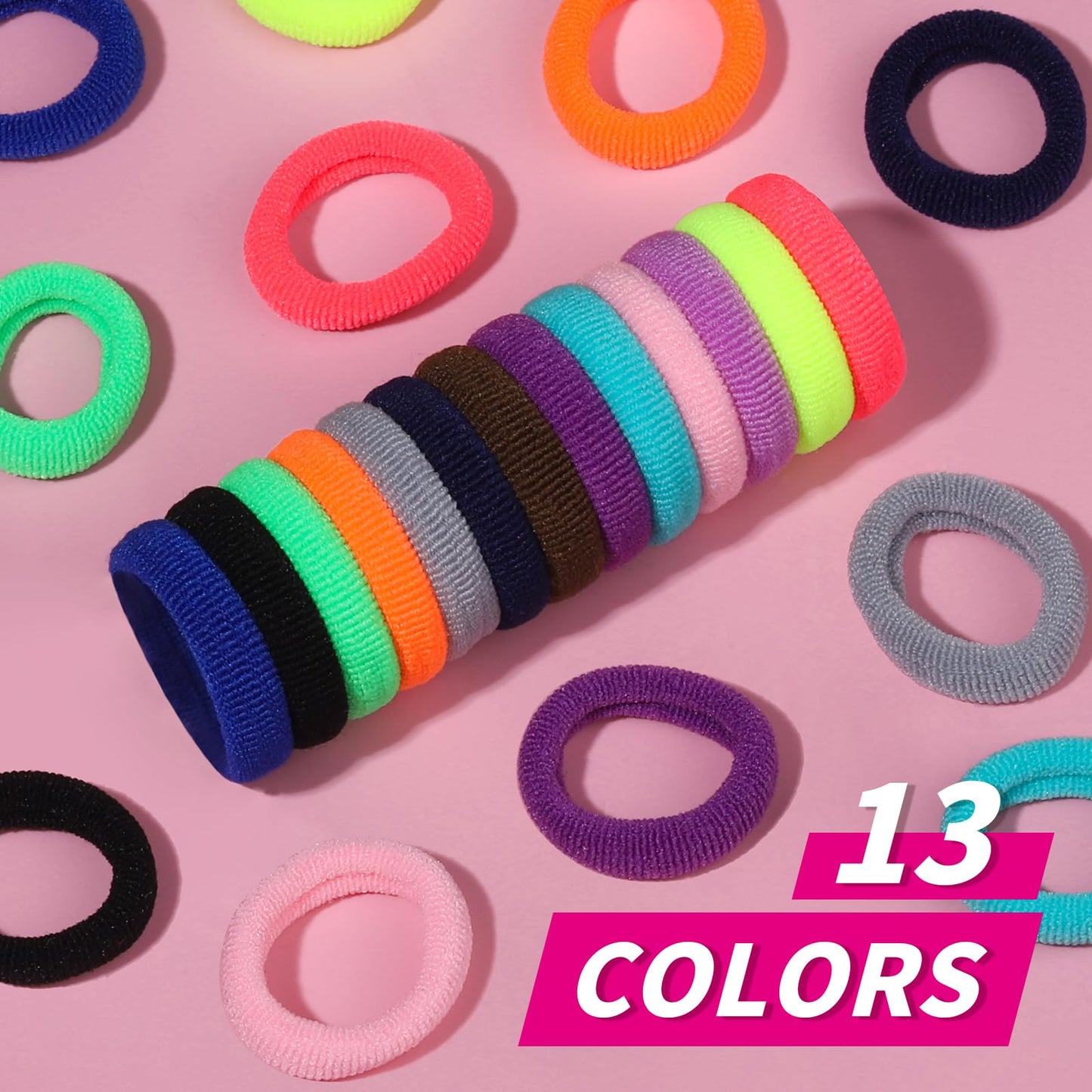 Ygdz Cotton Mini Hair Ties And Ponytail Holders Set For Toddlers And Kids: 300Pcs Seamless Elastic Multicolor Bands, Hair Access
