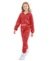 Lolanta Kids Dance Outfits Clothing Set Sequin Red Spring Fall Coat Trouser Hip-Hop Dance Costumes (Red, 8-9 Years)