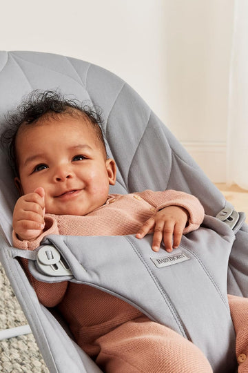 Babybjrn Bouncer Bliss, Light Gray, Woven, Petal Quilt | 2-In-1 Adjustable Baby Bouncer Seat And Toddler Chair, Newborn To Toddl