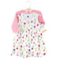 Hudson Baby Baby Girls Cotton And Cardigan Set Casual Dress, Spring Tulips, 3T Us