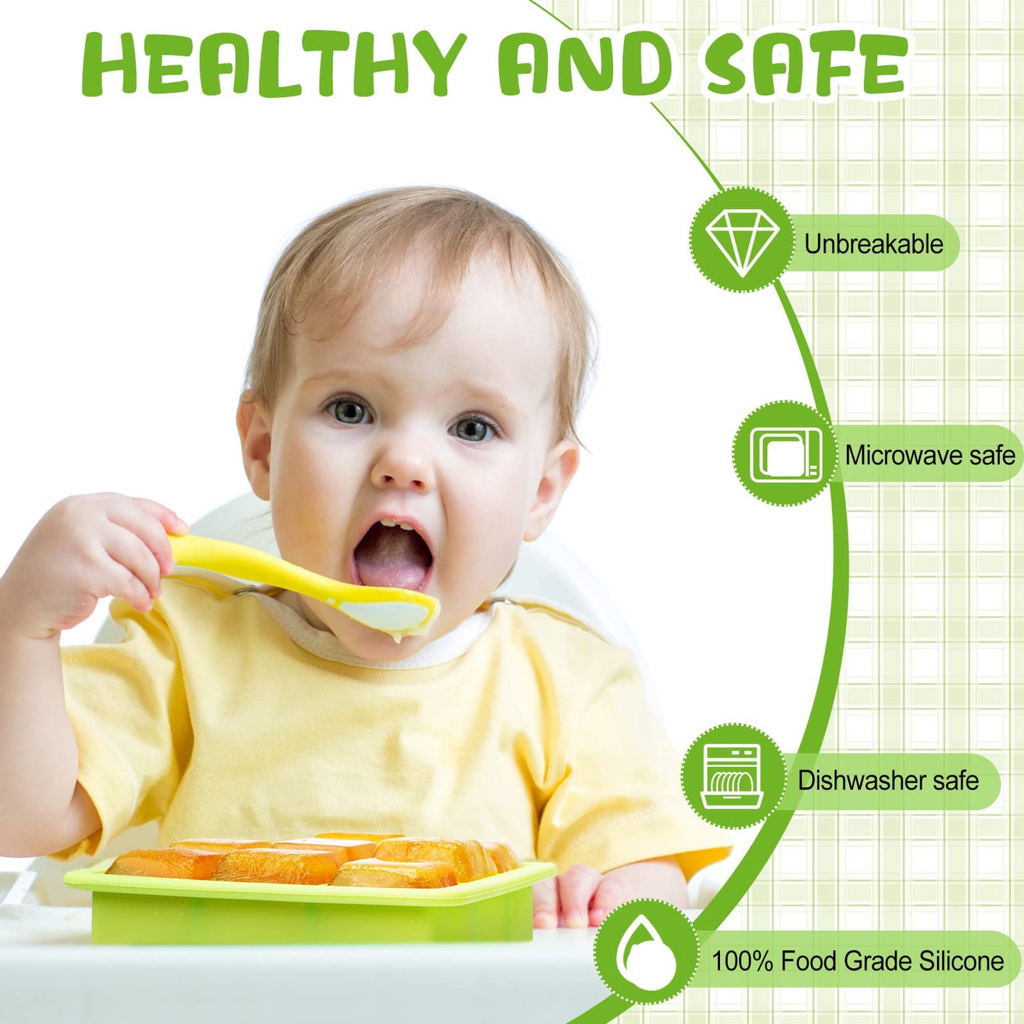 Rtteri Silicone Baby Food Freezer Storage Containers Tray With Lids Breast Milk Freezer Containers For Baby Food Fruit Purees