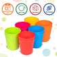 Plaskidy Kids Cups Set Of 12 Plastic Toddler Cups 8 Ounce Children Drinking Cups Tumblers - Reusable Dishwasher Safe Bpa Free Cu